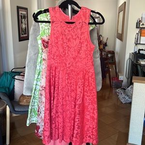 Plenty by Tracy Reese lace coral midi dress